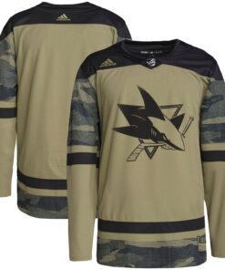 San Jose Sharks Military Appreciation Team Authentic Practice Jersey  Camo