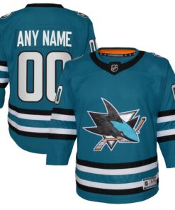 San Jose Sharks Youth Premier Custom Jersey  Teal
