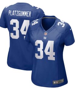 Sandro Platzgummer New York Giants  Women_s Game Player Jersey  Royal