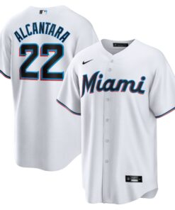 Sandy Alcantara Miami MarlinsReplica Player Jersey  White