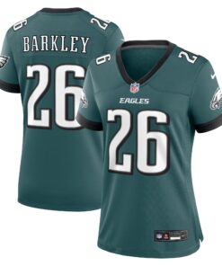 Saquon Barkley Philadelphia Eagles  Women_s Game Player Jersey  Midnight Green