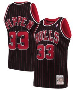 Scottie Pippen Chicago Bulls Mitchell &amp Ness 199596 Hardwood Classics Authentic Jersey - Black