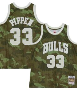 Scottie Pippen Chicago Bulls Mitchell &amp Ness Hardwood Classics 199798 Ghost Green Swingman Jersey - Camo