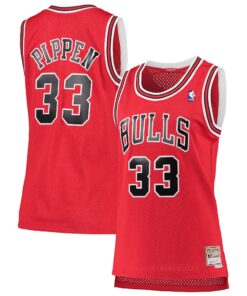 Scottie Pippen Chicago Bulls Mitchell &amp Ness Women's 199798 Hardwood Classics Swingman Jersey - Red