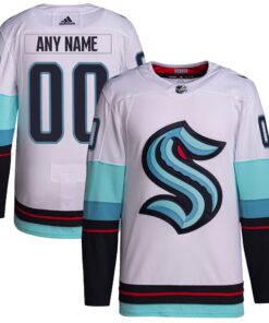  Seattle Kraken  Away  Primegreen Authentic Custom Jersey  White
