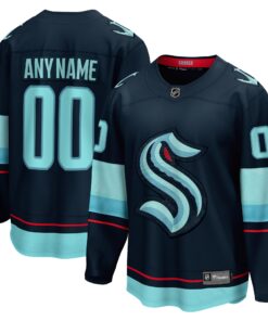 Seattle Kraken Fanatics Home Breakaway Custom Jersey  Navy
