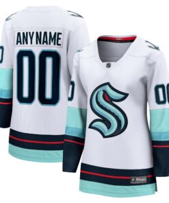 Seattle Kraken Fanatics Women_s Away Breakaway Custom Jersey  White