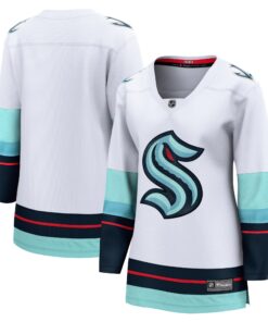 Seattle Kraken Fanatics Women_s Away Breakaway Jersey  White