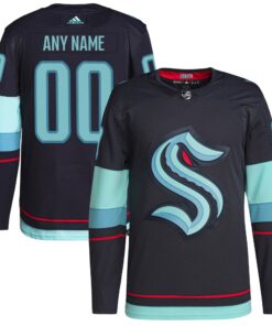  Seattle Kraken  Home  Primegreen Authentic Custom Jersey  Navy