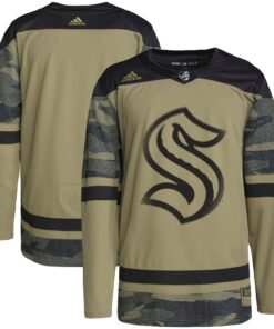 Seattle Kraken Military Appreciation Team Authentic Practice Jersey  Camo