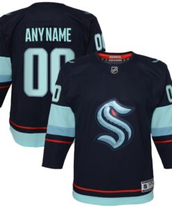 Seattle Kraken Youth Home Premier Custom Jersey  Navy