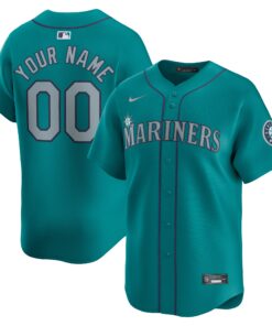  Seattle Mariners Alternate Limited Custom Jerseynbspâ€“ Aqua