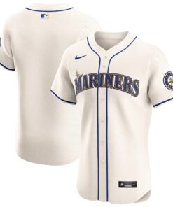 Seattle MarinersAlternate Vapor Premier Elite Patch Jersey  Cream