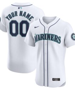 Seattle MarinersHome Elite Custom Jersey  White