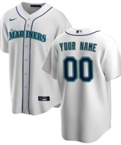 Seattle MarinersHome Replica Custom Jersey  White
