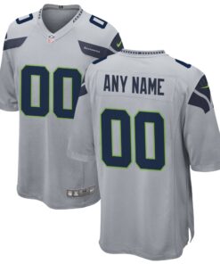 Seattle Seahawks  Alternate Custom Game Jersey  Gray