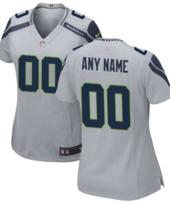 Seattle Seahawks  Women_s Alternate Custom Game Jersey  Gray
