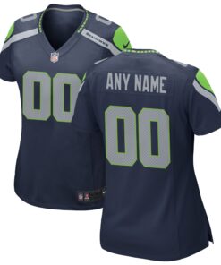 Seattle Seahawks  Women_s Custom Game Jersey  College Navy 1