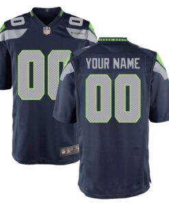 Seattle Seahawks  Youth Custom Game Jersey  College Navy