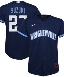 Seiya Suzuki Chicago CubsPreschool City Connect Script Replica Player Jersey  Navy