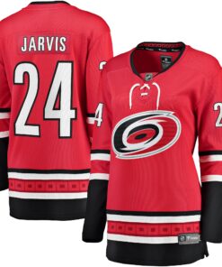 Seth Jarvis Carolina Hurricanes Fanatics Women_s Alternate Breakaway Player Jersey  Red