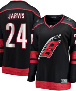 Seth Jarvis Carolina Hurricanes Fanatics Women_s Home Breakaway Player Jersey  Black