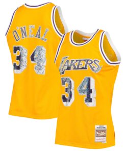 Shaquille O'Neal Los Angeles Lakers Mitchell &amp Ness 1996-97 Hardwood Classics NBA 75th Anniversary Diamond Swingman Jersey - Gold