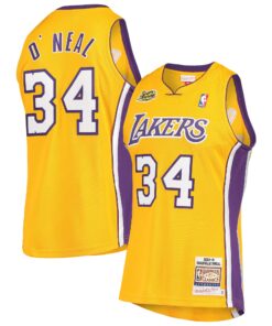 Shaquille O'Neal Los Angeles Lakers Mitchell &amp Ness 2000 NBA Finals Hardwood Classics Authentic Jersey - Gold
