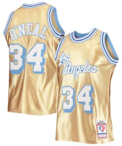 Shaquille O'Neal Los Angeles Lakers Mitchell &amp Ness 75th Anniversary 199697 Hardwood Classics Swingman Jersey - Gold