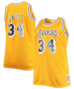Shaquille O'Neal Los Angeles Lakers Mitchell &amp Ness Big &amp Tall 1996-97 NBA 75th Anniversary Diamond Swingman Jersey - Gold