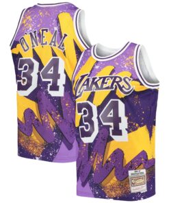 Shaquille O'Neal Los Angeles Lakers Mitchell &amp Ness Hardwood Classics 199697 Hyper Hoops Swingman Jersey - Purple