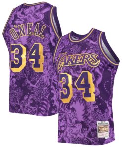 Shaquille O'Neal Los Angeles Lakers Mitchell &amp Ness Hardwood Classics 199697 Lunar New Year Swingman Jersey - Purple