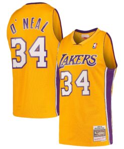 Shaquille O'Neal Los Angeles Lakers Mitchell &amp Ness Hardwood Classics Swingman Jersey - Gold