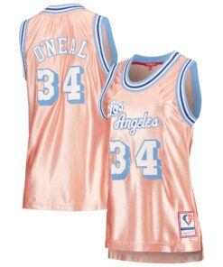 Shaquille O'Neal Los Angeles Lakers Mitchell &amp Ness Women's 75th Anniversary Rose Gold 1996 Swingman Jersey - Pink