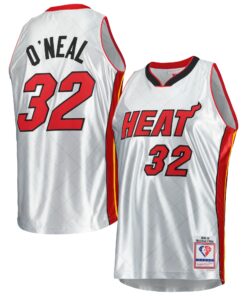 Shaquille O'Neal Miami Heat Mitchell &amp Ness 200506 Hardwood Classics 75th Anniversary Swingman Jersey - Platinum