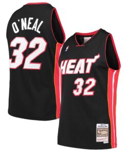 Shaquille O'Neal Miami Heat Mitchell &amp Ness Hardwood Classics Swingman Jersey - Black