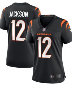 Shedrick Jackson Cincinnati Bengals  Women_s Team Game Jersey   Black