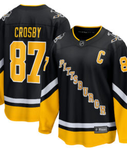 Sidney Crosby Pittsburgh Penguins Fanatics 202122 Alternate Premier Breakaway Player Jersey  Black