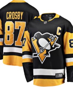 Sidney Crosby Pittsburgh Penguins Fanatics Captain Patch Home Breakaway Jersey  Black