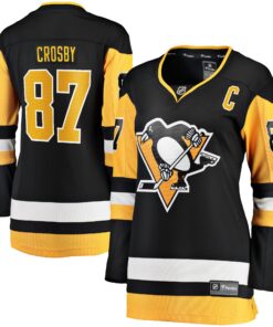 Sidney Crosby Pittsburgh Penguins Fanatics Women_s Captain Patch Home Breakaway Jersey  Black