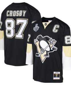 Sidney Crosby Pittsburgh Penguins Mitchell amp Ness Youth 2008 Blue Line Player Jersey  Black