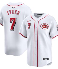 Spencer Steer Cincinnati RedsHome Limited Player Jersey  White