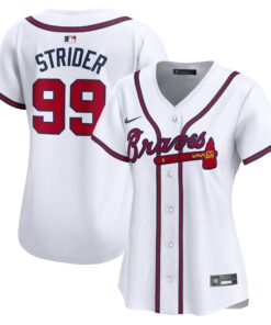 Spencer Strider Atlanta BravesWomen_s  Home Limited Player Jersey  White