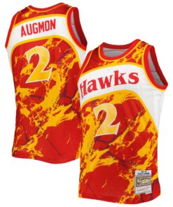 Stacey Augmon Atlanta Hawks Mitchell &amp Ness 199192 Hardwood Classics Marble Swingman Jersey - Red