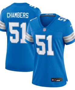 Steele Chambers Detroit Lions  Women_s Game Jersey   Blue