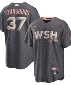 Stephen Strasburg Washington NationalsCity Connect Replica Player Jersey  Charcoal