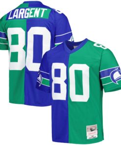 Steve Largent Seattle Seahawks Mitchell amp Ness 1985 Split Legacy Replica Jersey  RoyalGreen