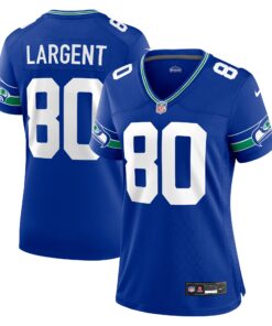 Steve Largent Seattle Seahawks  Women_s Throwback Retired Player Game Jersey  Royal