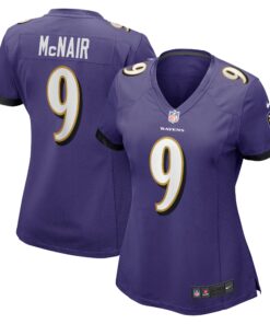 Steve McNair Baltimore Ravens  Women_s Game Retired Player Jersey  Purple