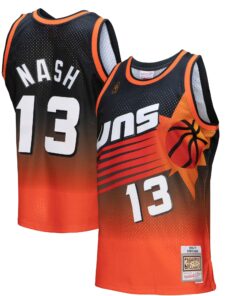 Steve Nash Phoenix Suns Mitchell &amp Ness 199697 Hardwood Classics Fadeaway Swingman Player Jersey - OrangeBlack